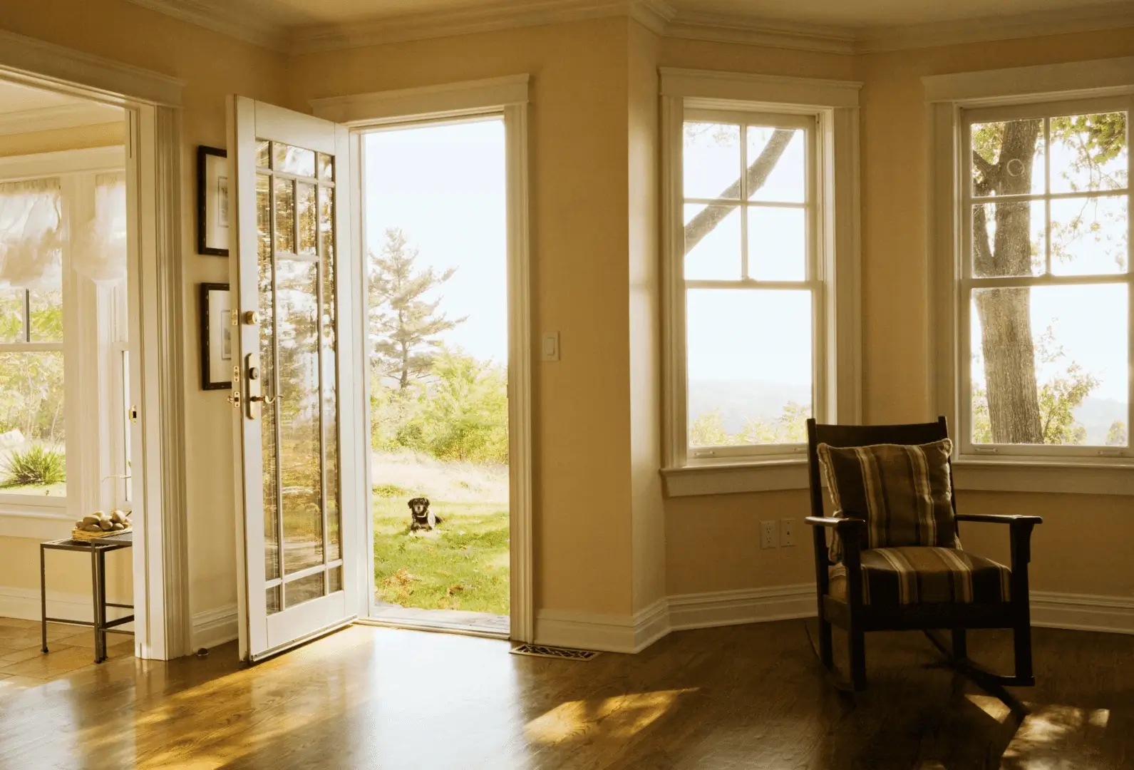 106924 (1) A room with a chair and open door